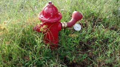 Hydrant with blow-off.
