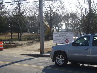 Work area of the Route 13 main replacementin Smyrna.