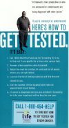 Image: photo of a poster urging adults over 50 to get testedfor colon cancer.