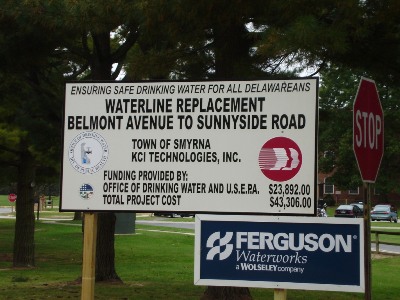 Belmont to Sunnyside Road Main Replacement- Sign