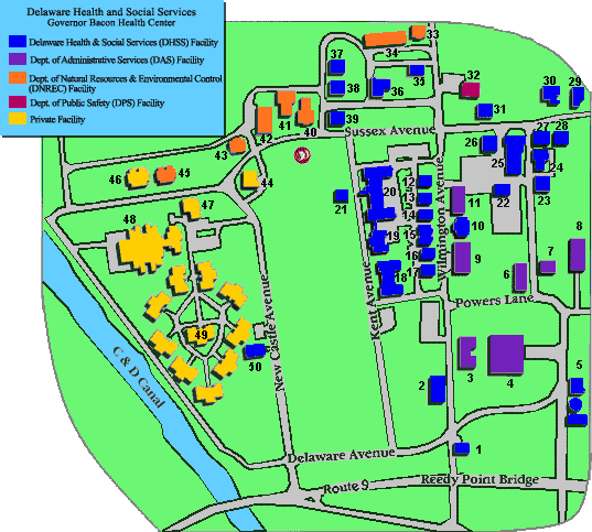 Gov. Bacon Campus Map