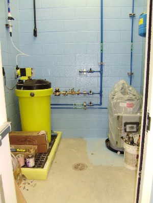 Chemical feed equipment in the new Millsborotreatment plant.