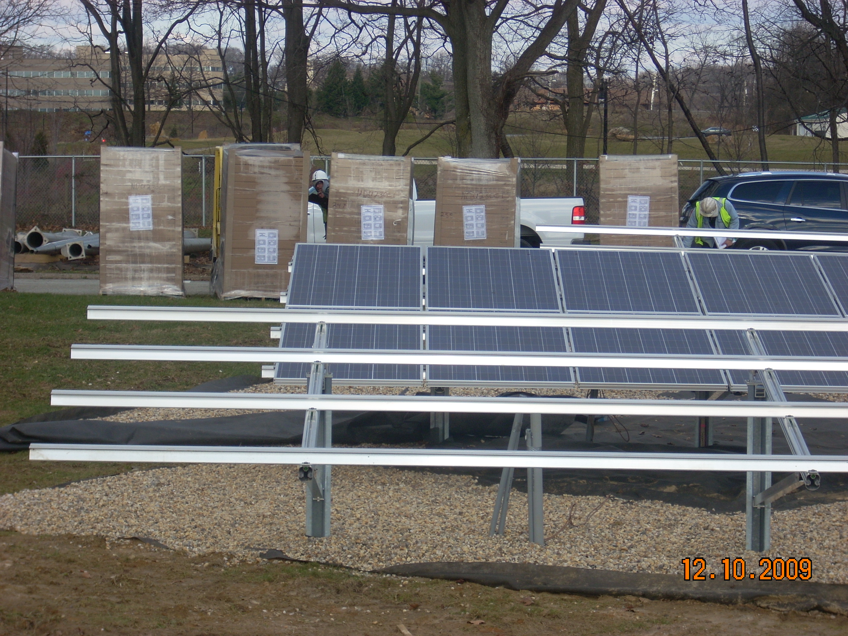 Installed solar panels.